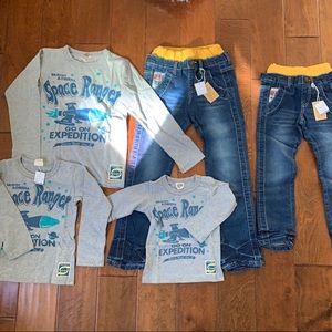 Jeans and tees Sibling set 5pieces